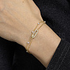 Brass Curb Chain Multi-strand Bracelets AC9021-1-1