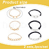 GOMAKERER 2 Sets 2 Style Rubber Band Hair Ties OHAR-GO0001-03-2
