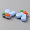 Rabbit Ears with Carrot Food Grade Eco-Friendly Silicone Focal Beads SIL-SZC0003-05F-2
