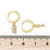 Lock & Key 925 Sterling Silver Micro Pave Clear Cubic Zirconia Hoop Earrings for Women EJEW-G427-01G-03-5