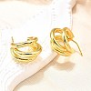 Brass Half Hoop Earrings EJEW-A056-09G-1