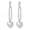 304 Stainless Steel Heart Dangle Stud Earrings EJEW-V004-01P-4