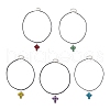 Transparent Electroplate Glass Pendant Necklaces NJEW-MZ00040-1