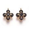 Brass Cubic Zirconia Charms X-ZIRC-Q002-152G-01-1