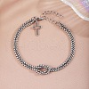 New stainless steel gold square bead chain cross double-layer chain bracelet for men and women's bracelets GK1809-2-1