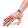 Polymer Clay Heishi Surfer Stretch Bracelet with Lampwork Evil Eye Beaded for Women BJEW-JB08386-01-3