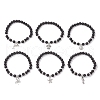 6Pcs Natural Lava Rock Beads Stretch Bracelets BJEW-JB11992-2
