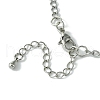 Natural Rose Quartz with Brass Cat Head Pendant Necklaces NJEW-JN04995-5