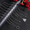 Beebeecraft 10Pcs 304 Stainless Steel Box Chain Necklaces NJEW-BBC0001-11A-4