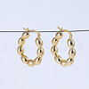 Rice Bead U-Shaped Brass Hoop Earrings MM9815-1