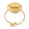 Ion Plating(IP) 304 Stainless Steel Enamel Flat Round Open Cuff Rings for Women RJEW-L107-077B-G-3