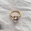 Square 304 Stainless Steel with Glass Finger Rings FS-WG8AAFA-14-1