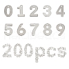 SUNNYCLUE 200Pcs 10 Style 201 Stainless Steel Charms STAS-SC0003-40-1