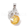 Rack Plating Brass Micro Pave Cubic Zirconia Pendants ZIRC-I066-01P-01-1
