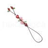 Round Natural Amethyst &l Quartz Crystal & Carnelian & Synthetic Citrine & Green Turquoise Pendant Decorations HJEW-TA00332-5