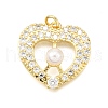 Brass Micro Pave Cubic Zirconia Pendants KK-K401-13G-1