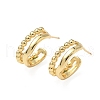 C-Shaped Brass Stud Earrings EJEW-A132-06G-4