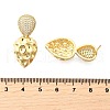 Brass Clear Cubic Zirconia Groove Teardrop Stud Earrings EJEW-C147-05G-5