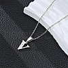 201 Stainless Steel Crystal Rhinestone Initial Pendant Necklaces FS-WG28760-24-1