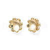 Flower UV Plated Acrylic Bead Cap Pendant Bails PACR-R239-02-2