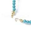 Synthetic Turquoise Faceted Round Beaded Bracelet Making KK-F892-28G-2