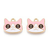 Light Gold Plated Alloy Kitten Pendants ENAM-T009-41B-2