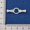 Brass Micro Pave Clear Cubic Zirconia Fold Over Clasps KK-C076-01S-3