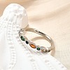Adjustable Brass Micro Pave Cubic Zirconia Finger Rings for Women RJEW-H247-15P-1