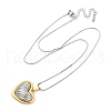 304 Stainless Steel Two Tone Pendant Necklaces for Women NJEW-S445-01B-GP-5