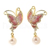 Mother's Day Jewellery Natural Pearl Dangle Ear Studs EJEW-L099-11G-4