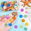   240Pcs 8 Colors Dyed Natural Capiz Shell Disc Links Connector Charms SSHEL-PH0001-31B-3