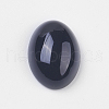 Natural Dyed & Heated Black Agate Cabochons G-BA18x13x5-1