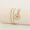 Alloy & Plastic Inner Flower Flat Round Pendant Necklaces FS-WG8915D-07-1