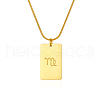 Stylish Stainless Steel 12 Zodiac Rectangle Pendant Necklaces for women GA2858-2-1