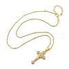 Crucifixion Cross Brass Micro Pave Cubic Zirconia Pendant Necklaces NJEW-S385-02G-3