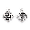 Tibetan Style Alloy Chinese Knot Pendants TIBEP-872-AS-RS-1