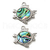 304 Stainless Steel Pave Natural Paua Shell Pendants STAS-C122-21E-01P-1