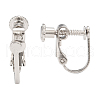 Brass Screw On Clip-on Earring Findings X-KK-L164-02P-2