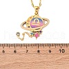 304 Stainless Steel Hot Pearl Enamel Constellation Planet Pendant Necklaces NJEW-D310-01K-G-3