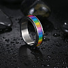Rainbow Color Pride Flag Enamel Rectangle Rotating Ring RABO-PW0001-038F-4