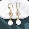 Brass Micro Pave Clear Cubic Zirconia Dangle Earrings EJEW-F362-01G-1