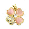 Rack Plating Brass Micro Pave Cubic Zirconia Pendants KK-Q784-32G-02-1