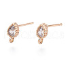 Brass Stud Earring Findings X-KK-Q750-032G-1