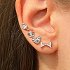 4Pcs Elegant S925 Sterling Silver Crown & Butterfly & Leaf Stud Earrings VS4444-2-1