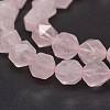 Faceted Natural Rose Quartz Gemstone Bead Strands G-J331-02-8mm-1