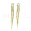 Cubic Zirconia Chains Tassel Earrings EJEW-P236-08G-1