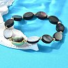 Abalone Shell Beads Stretch Bracelets BJEW-D315-03G-4