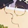 Stainless Steel Daisy Flowers Ankle with Box Chains for Women JA196B-4