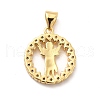 Rack Plating Brass Micro Pave Cubic Zirconia Pendants KK-K270-31G-3
