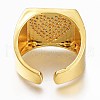 Brass Micro Pave Clear Cubic Zirconia Cuff Rings ZIRC-A017-21G-RS-3